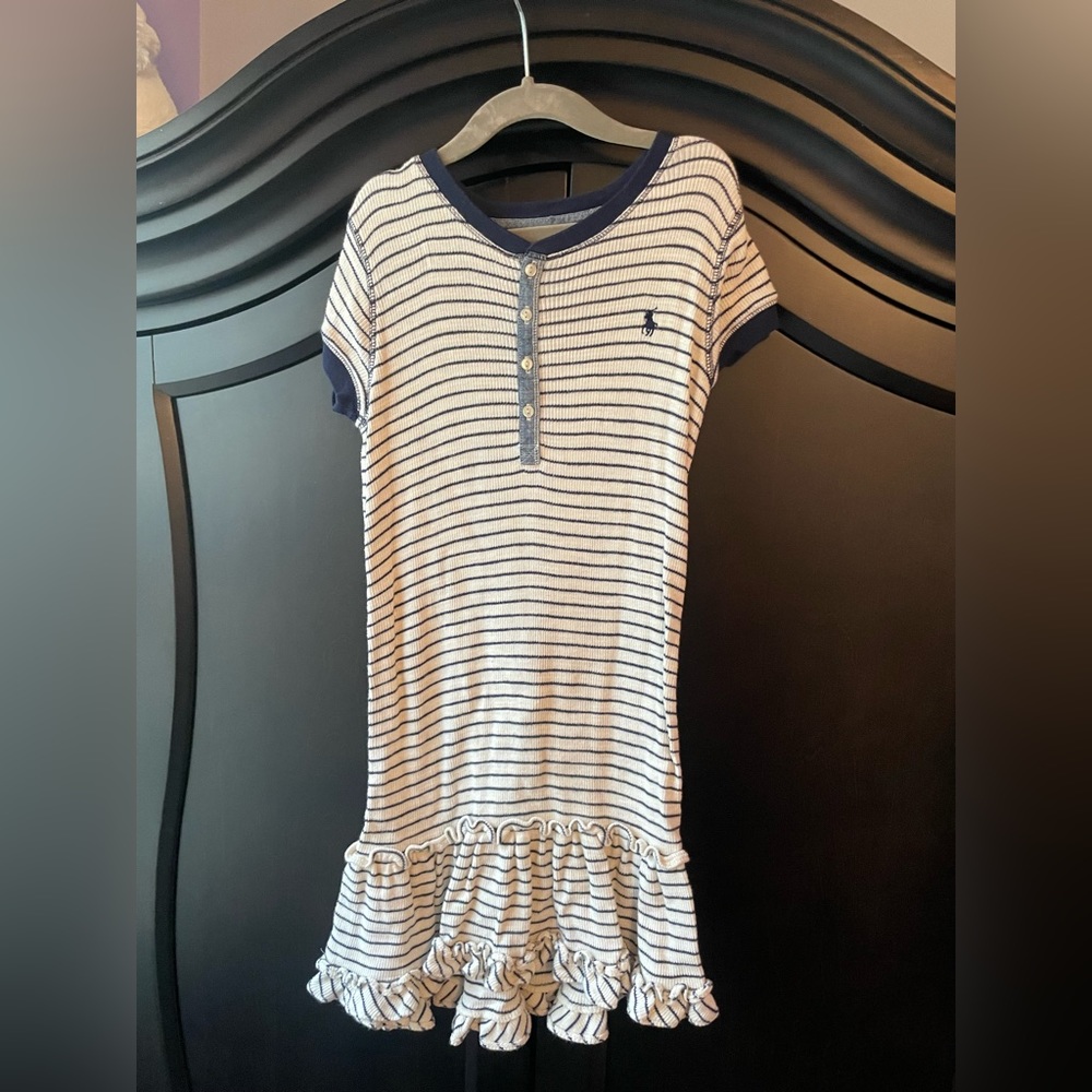 Girls, navy and white Ralph Lauren dress size 6